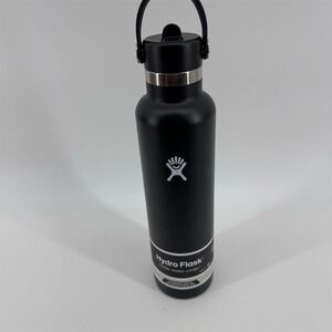 Hydro Flask 24oz Black Water Bottle with Flex Straw Cap